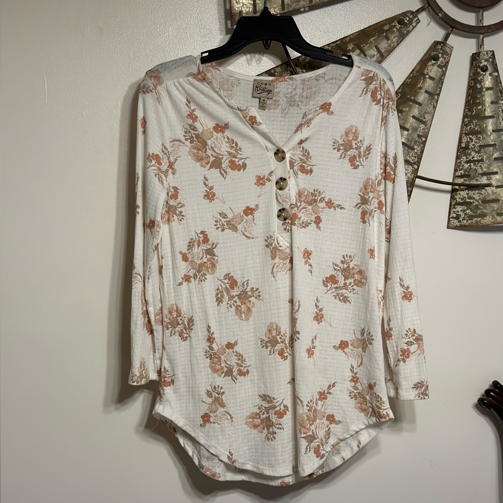 Como Vintage MEDIUM Pink Brown and White.